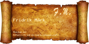 Fridrik Márk névjegykártya
