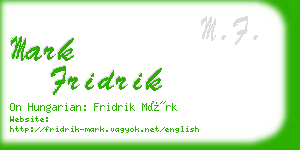 mark fridrik business card
